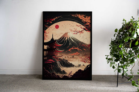 Mountain Japan Asian Style Poster | Wall Art for Home & Office | High-Quality Print - High-Quality Visual Display