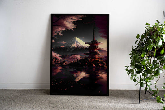Mt Fuji Scenery art Asian Style Poster | Wall Art for Home & Office | High-Quality Print - High-Quality Visual Display