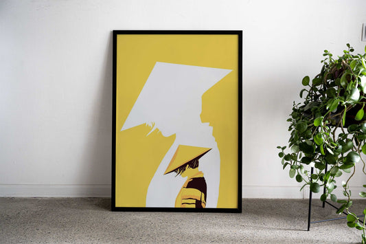 Mysterious Ninja Yelow Asian Style Poster | Wall Art for Home & Office | High-Quality Print - High-Quality Visual Display