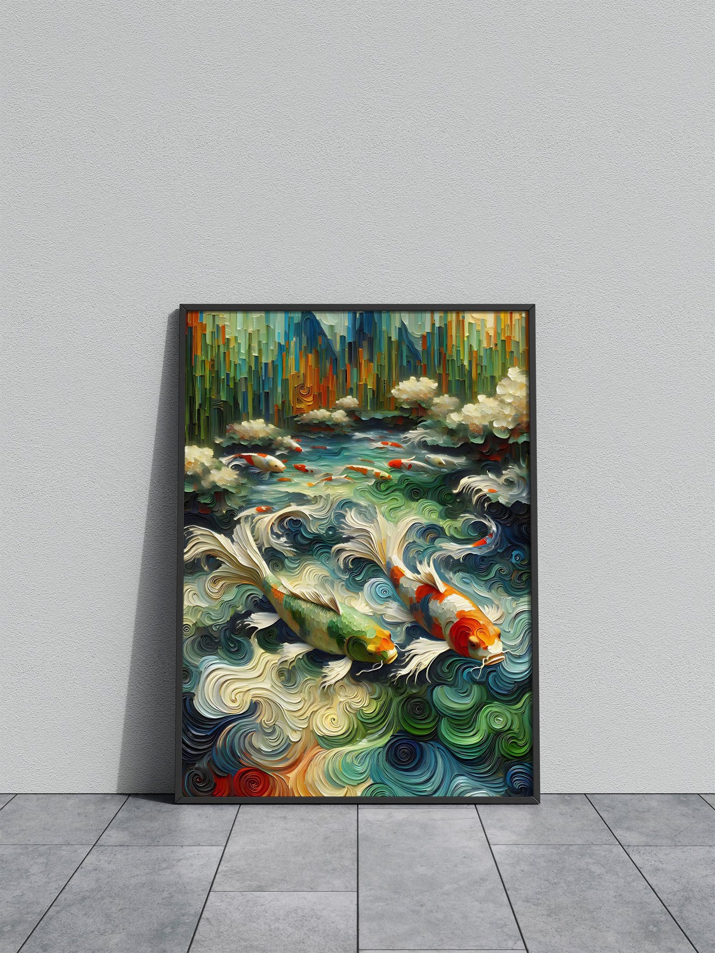 Mystic Koi Fish Pond Asian Style Poster | Wall Art for Home & Office | High-Quality Print - High-Quality Visual Display
