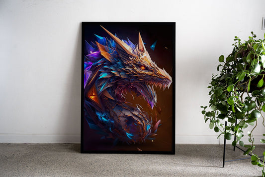 Mystical Dragon Head Asian Style Poster | Wal l Art for Home & Office | High-Quality Print - High-Quality Visual Display