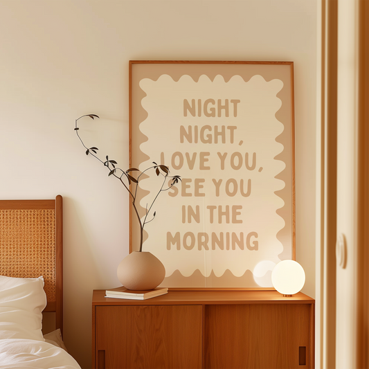 Night Night, Love You | Toast and Cream | Wall Art Print - High-Quality Premium Wall Art Decor Sticker