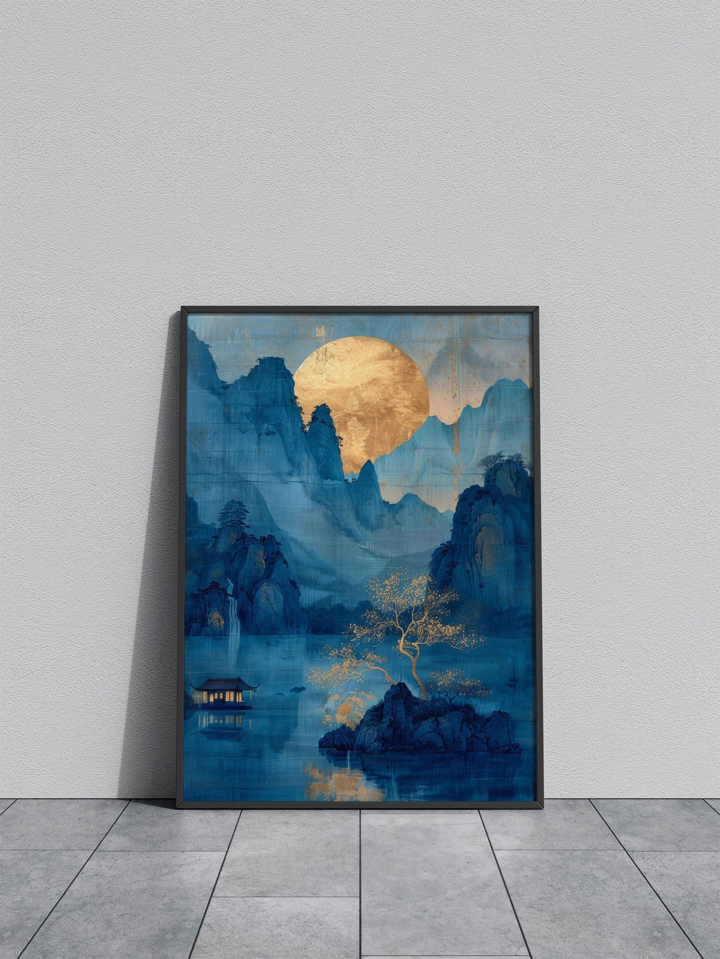 Nature Gold Decor Asian Style Poster | Wall Ar t for Home & Office | High-Quality Print