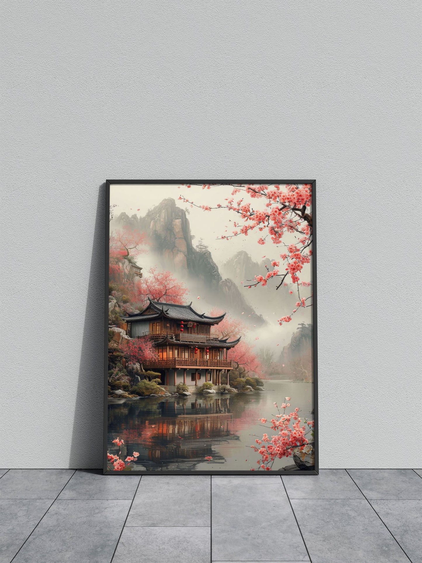 Nature Japanese house Asian Style Poster | W all Art for Home & Office | High-Quality Print - High-Quality Visual Display