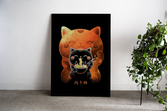 Negative Maneki Neko Asian Style Poster | Wa ll Art for Home & Office | High-Quality Print - High-Quality Visual Display