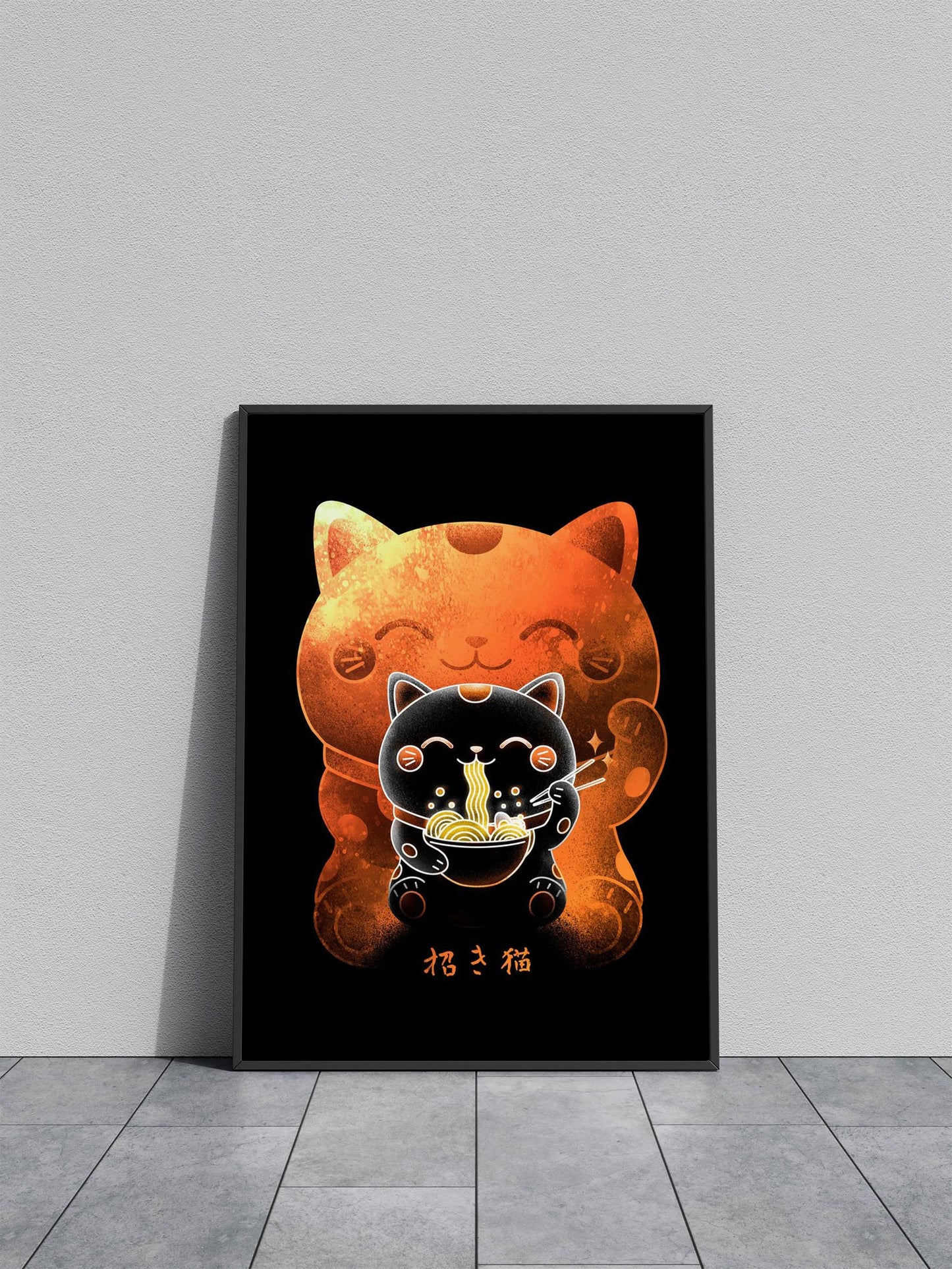 Negative Maneki Neko Asian Style Poster | Wa ll Art for Home & Office | High-Quality Print - High-Quality Visual Display