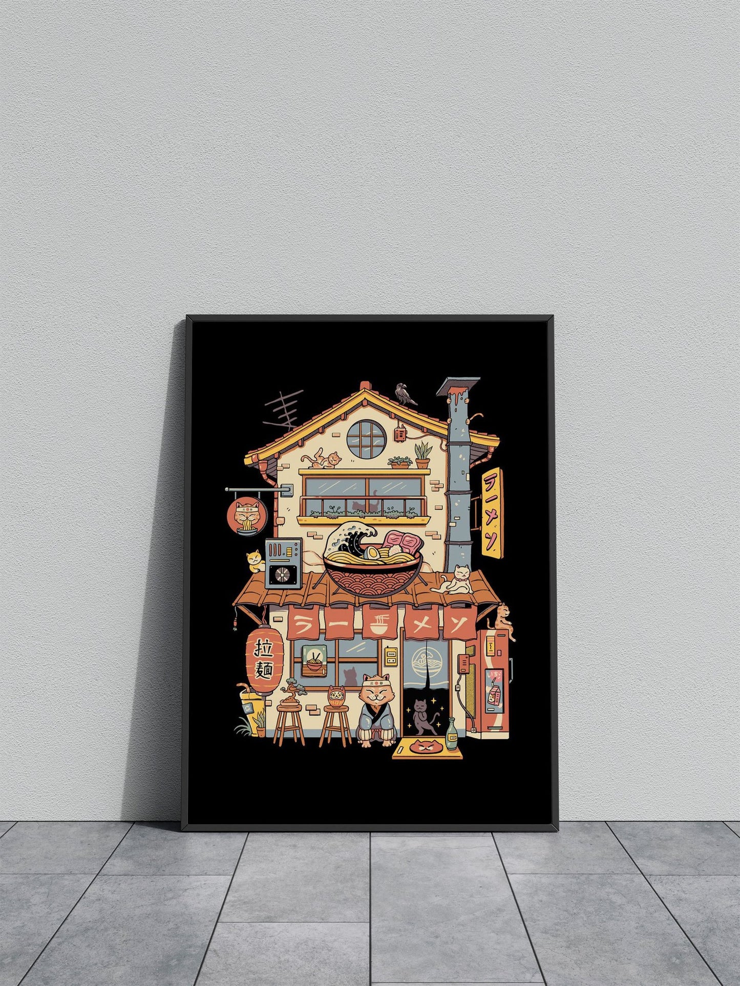 Neko Ramen Sign Asian Style Poster | Wall Art for Home & Office | High-Quality Print - High-Quality Visual Display