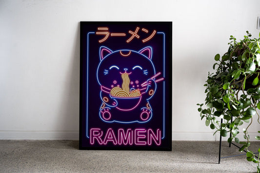 Neko Ramen Asian Style Poster | Wall Art for H ome & Office | High-Quality Print - High-Quality Visual Display