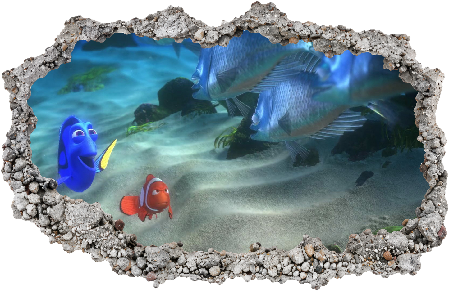 Nemo and Dory Disney Pixar 3D Wall Hole Decal 3D Effect Sticker 178