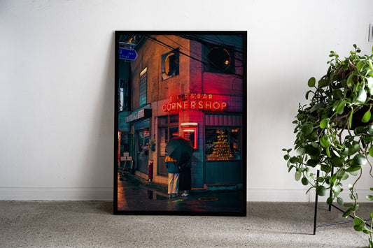 Neon Cornershop Asian Style Poster | Wall Art for Home & Office | High-Quality Print - High-Quality Visual Display