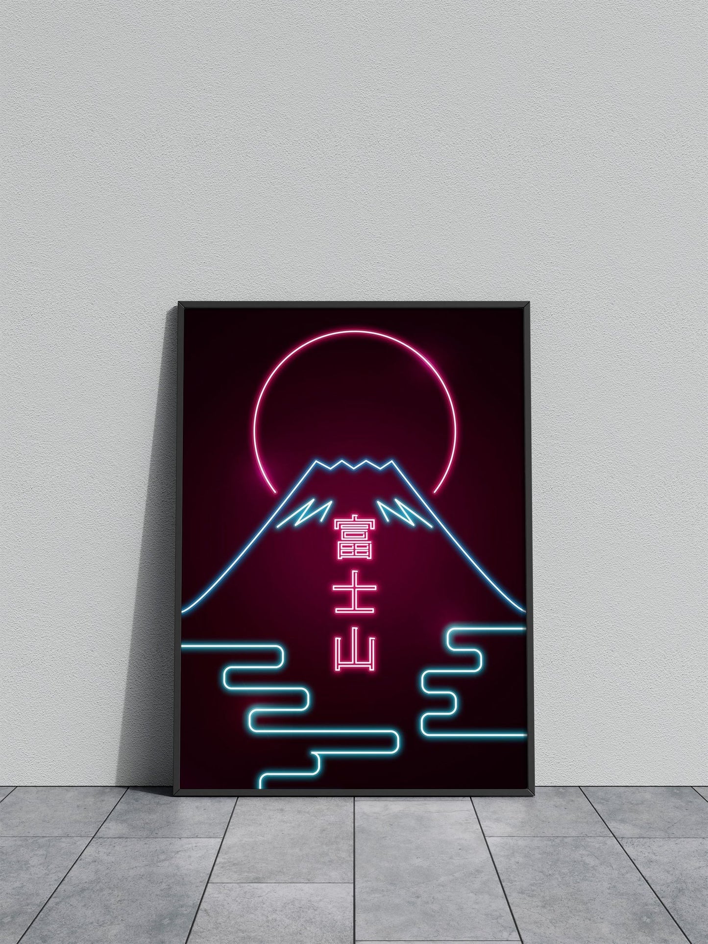 Neon Mount Fuji Asian Style Poster | Wall Art f or Home & Office | High-Quality Print - High-Quality Visual Display
