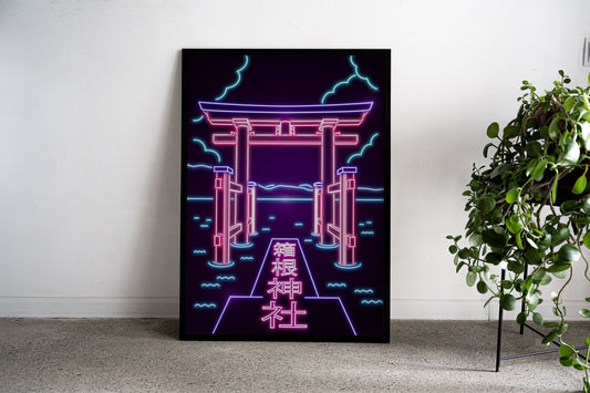 Neon Torii Asian Style Poster | Wall Art for Ho me & Office | High-Quality Print - High-Quality Visual Display