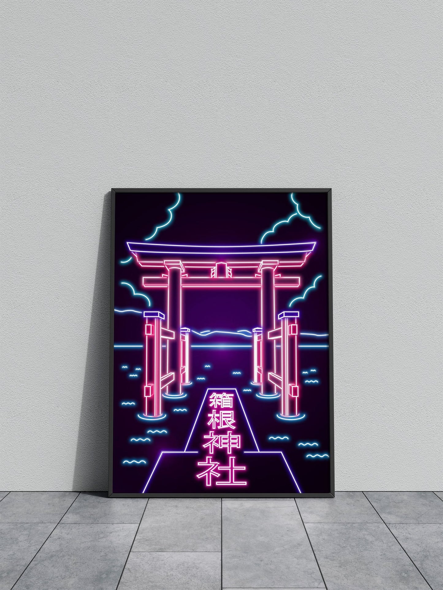 Neon Torii Asian Style Poster | Wall Art for Ho me & Office | High-Quality Print - High-Quality Visual Display
