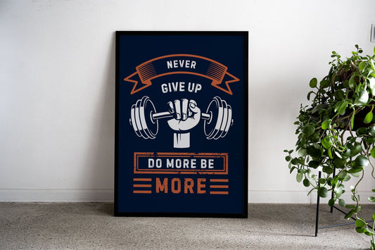 Never Give up Gym Asian Style Poster | Wall A rt for Home & Office | High-Quality Print - High-Quality Visual Display