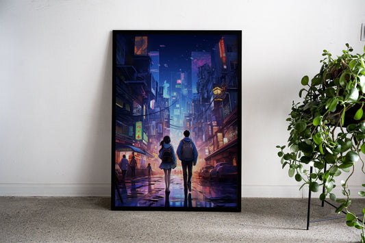 Night city Cyberpunk Asian Style Poster | Wall Art for Home & Office | High-Quality Print - High-Quality Visual Display