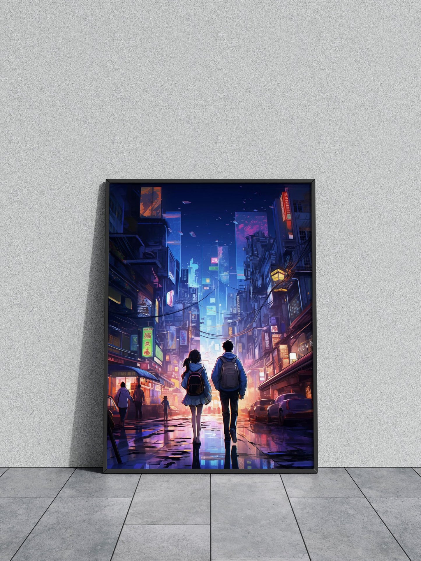 Night city Cyberpunk Asian Style Poster | Wall Art for Home & Office | High-Quality Print - High-Quality Visual Display