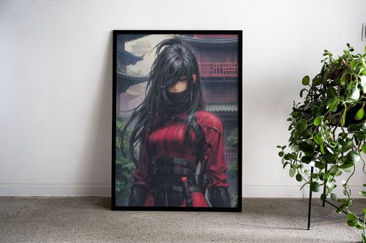Ninja Assassin Blue Asian Style Poster | Wall A rt for Home & Office | High-Quality Print - High-Quality Premium Wall Art Decor Sticker