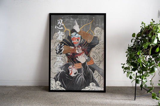 ninja minimalist poster Asian Style Poster | Wa ll Art for Home & Office | High-Quality Print - High-Quality Premium Wall Art Decor Sticker