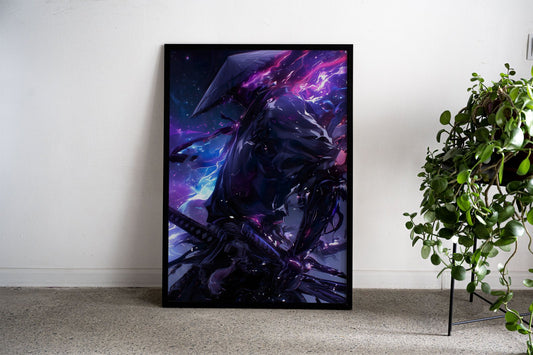 Ninja Samurai Green Asian Style Poster | Wall Art for Home & Office | High-Quality Print - High-Quality Premium Wall Art Decor Sticker