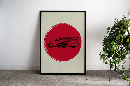 Nissan Skyline GT R Asian Style Poster | Wall A rt for Home & Office | High-Quality Print - High-Quality Premium Wall Art Decor Sticker