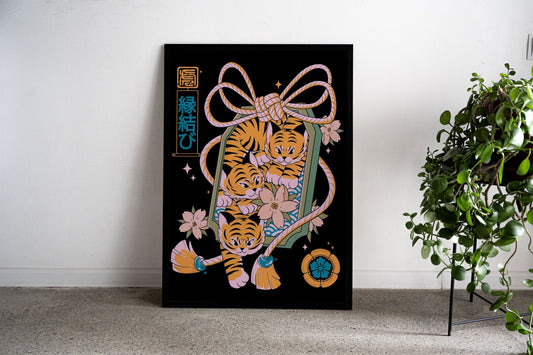 Omamori Tigers Asian Style Poster | Wall Art f or Home & Office | High-Quality Print