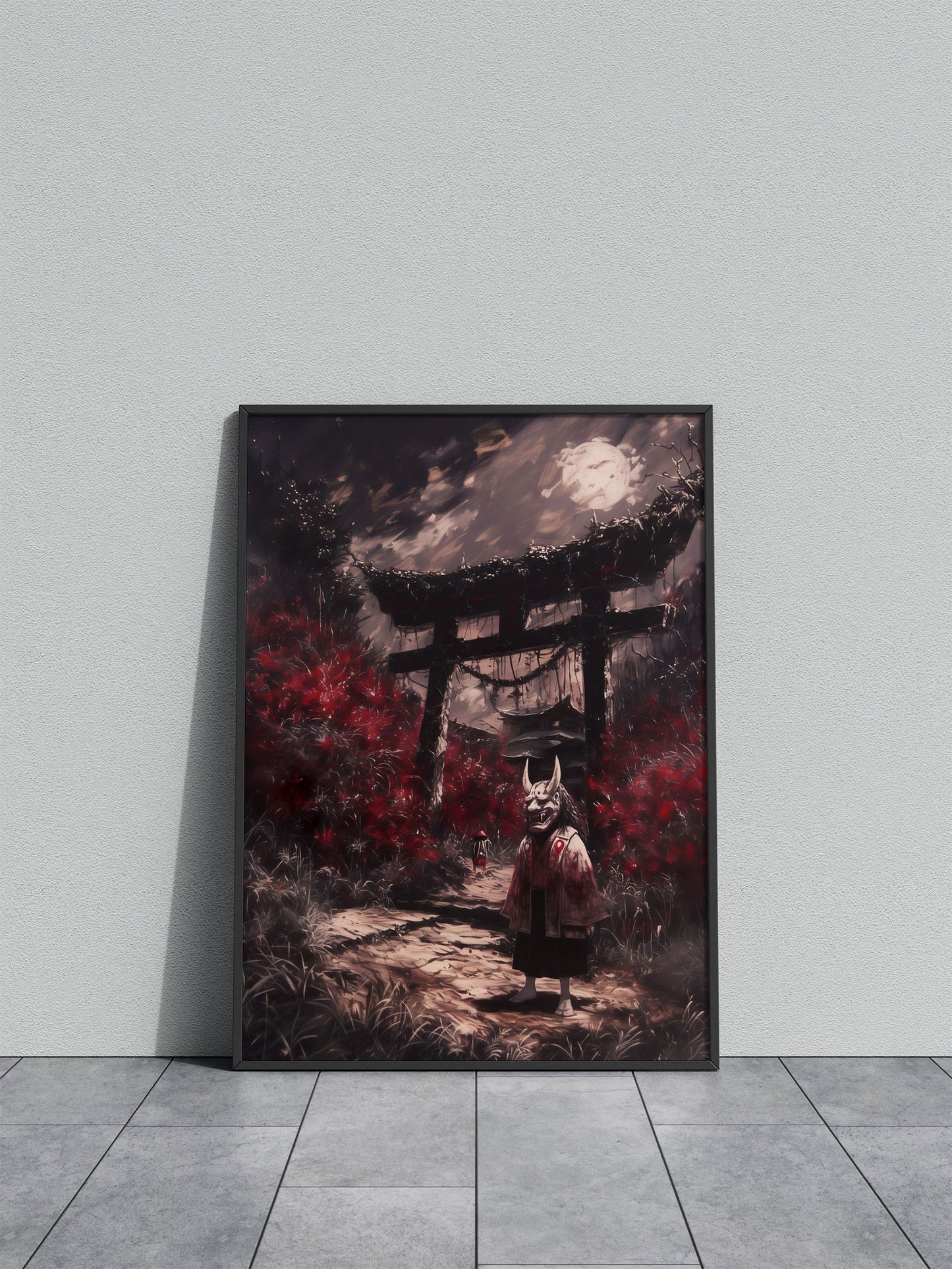 Oni Mask Asian Style Poster | Wall Art for Hom e & Office | High-Quality Print