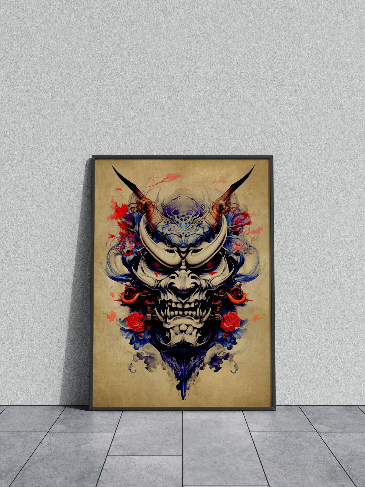 Oni Samurai No11 Asian Style Poster | Wall Art for Home & Office | High-Quality Print - High-Quality Premium Wall Art Decor Sticker