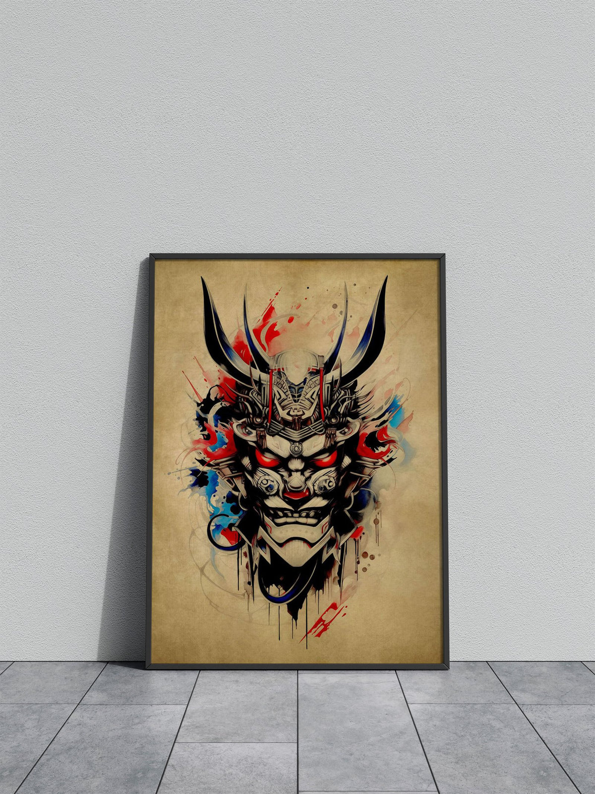 Oni Samurai No12 Asian Style Poster | Wall Art for Home & Office | High-Quality Print - High-Quality Premium Wall Art Decor Sticker