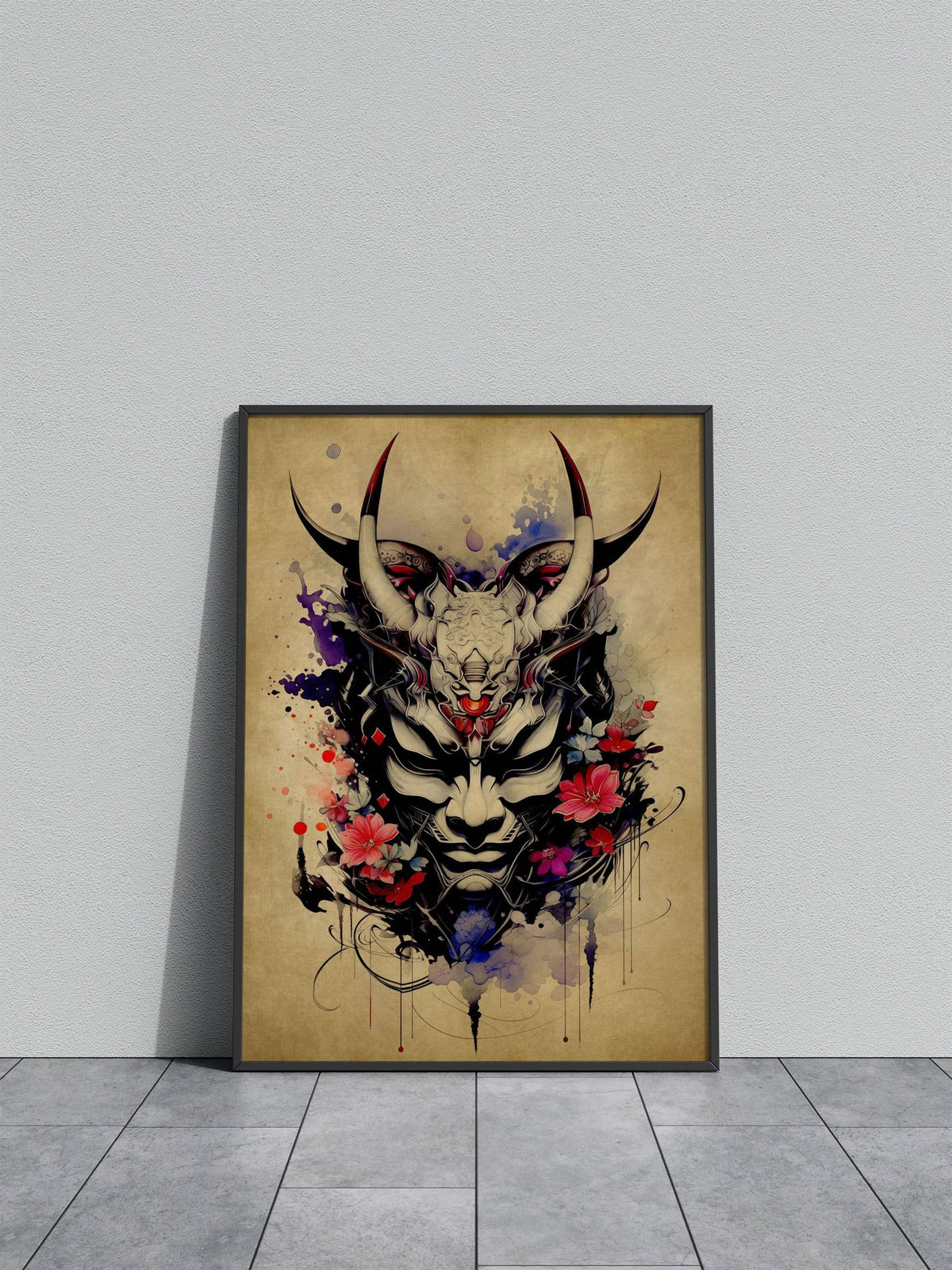 Oni Samurai No13 Asian Style Poster | Wall Art for Home & Office | High-Quality Print - High-Quality Premium Wall Art Decor Sticker