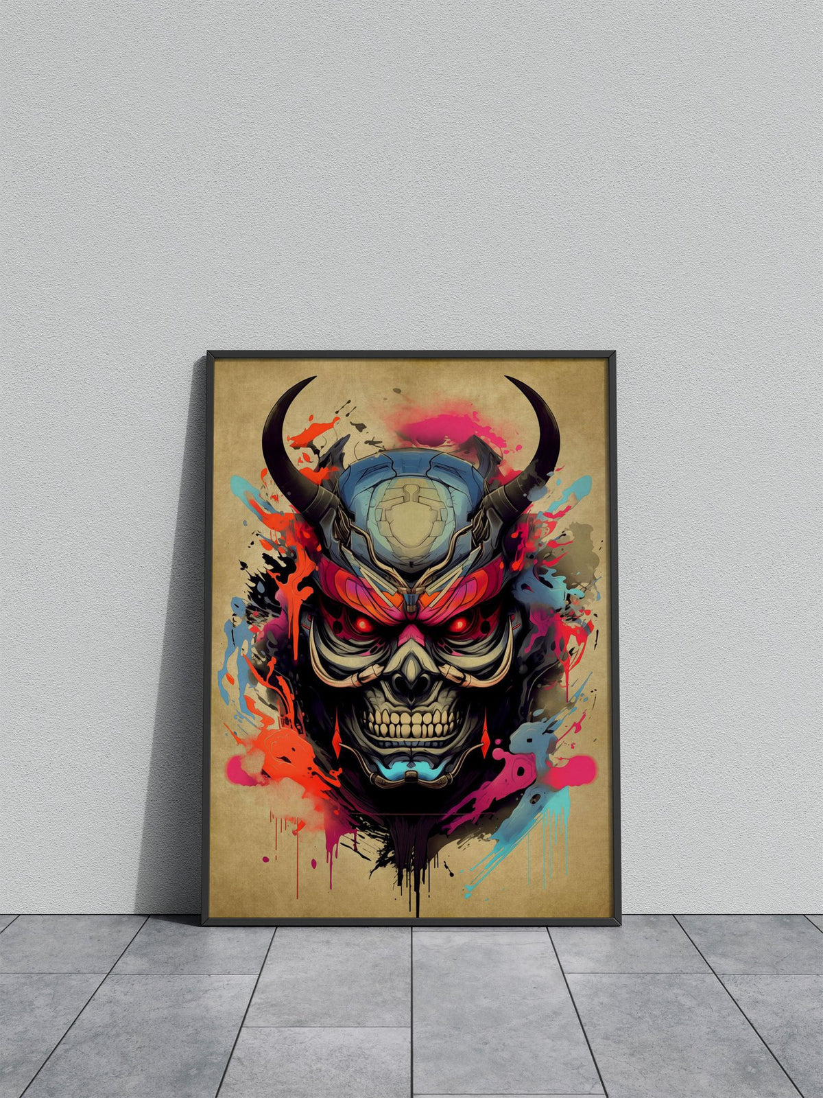 Oni Samurai No14 Asian Style Poster | Wall Art for Home & Office | High-Quality Print - High-Quality Premium Wall Art Decor Sticker