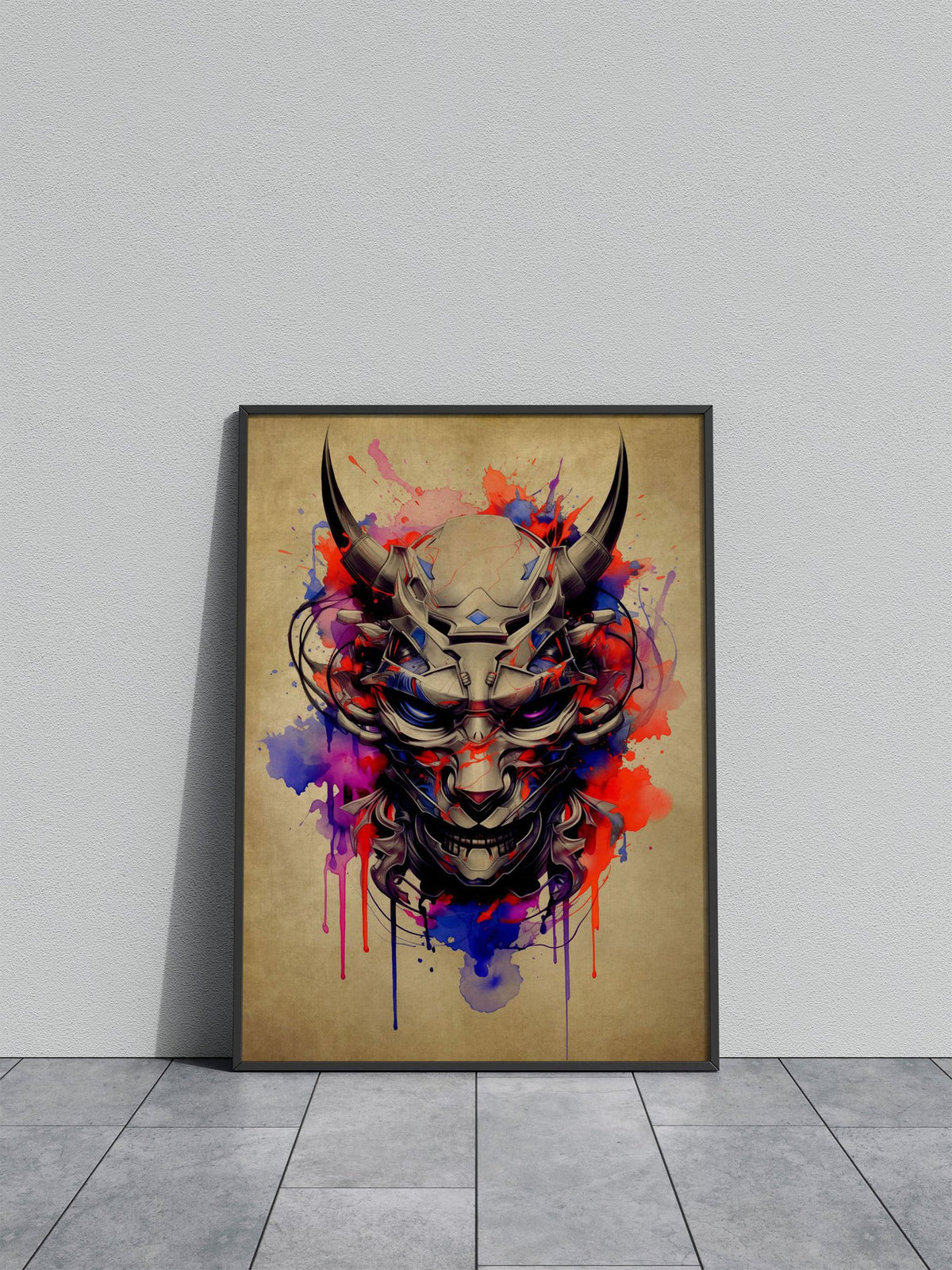 Oni Samurai No17 Asian Style Poster | Wall Art for Home & Office | High-Quality Print - High-Quality Premium Wall Art Decor Sticker