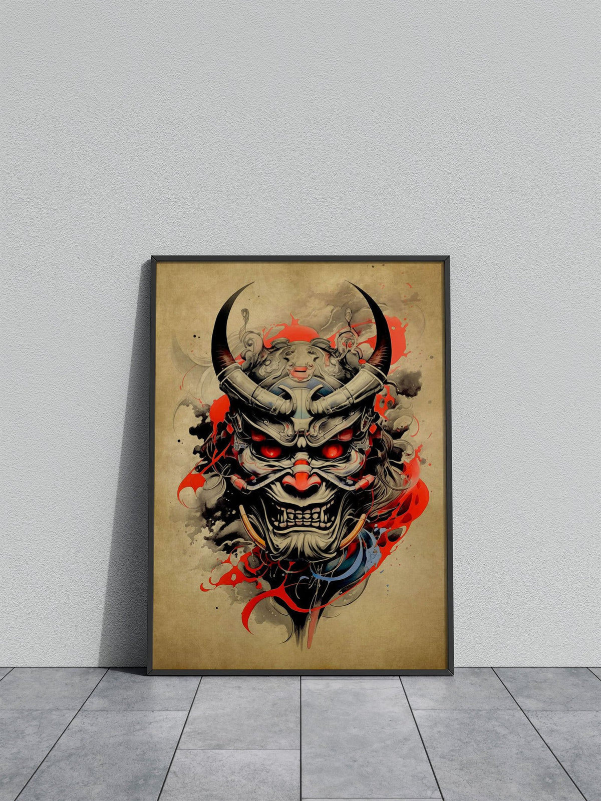 Oni Samurai No20 Asian Style Poster | Wall Art for Home & Office | High-Quality Print - High-Quality Premium Wall Art Decor Sticker