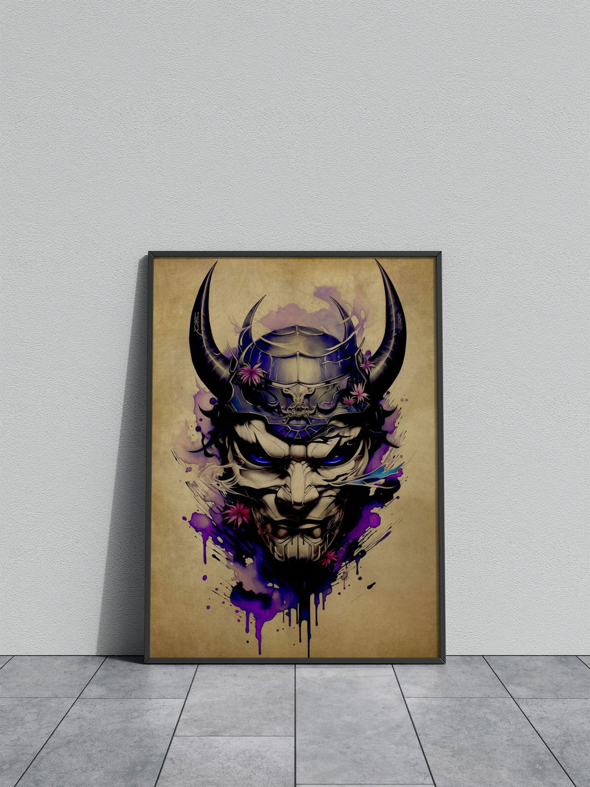 Oni Samurai No4 Asian Style Poster | Wall Art for Home & Office | High-Quality Print - High-Quality Premium Wall Art Decor Sticker