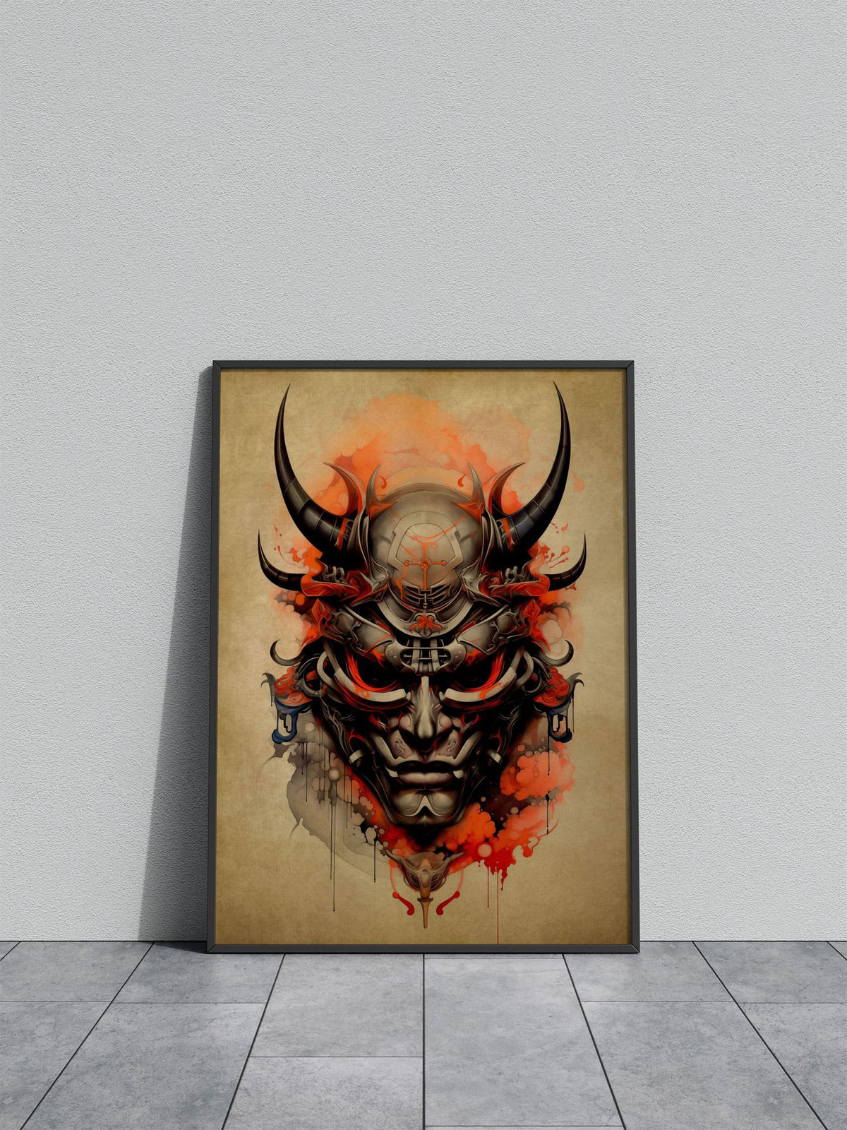 Oni Samurai No5 Asian Style Poster | Wall Art f or Home & Office | High-Quality Print - High-Quality Premium Wall Art Decor Sticker