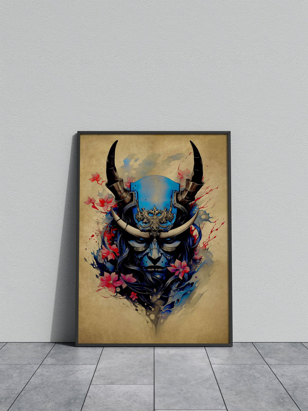Oni Samurai No6 Asian Style Poster | Wall Art f or Home & Office | High-Quality Print - High-Quality Premium Wall Art Decor Sticker