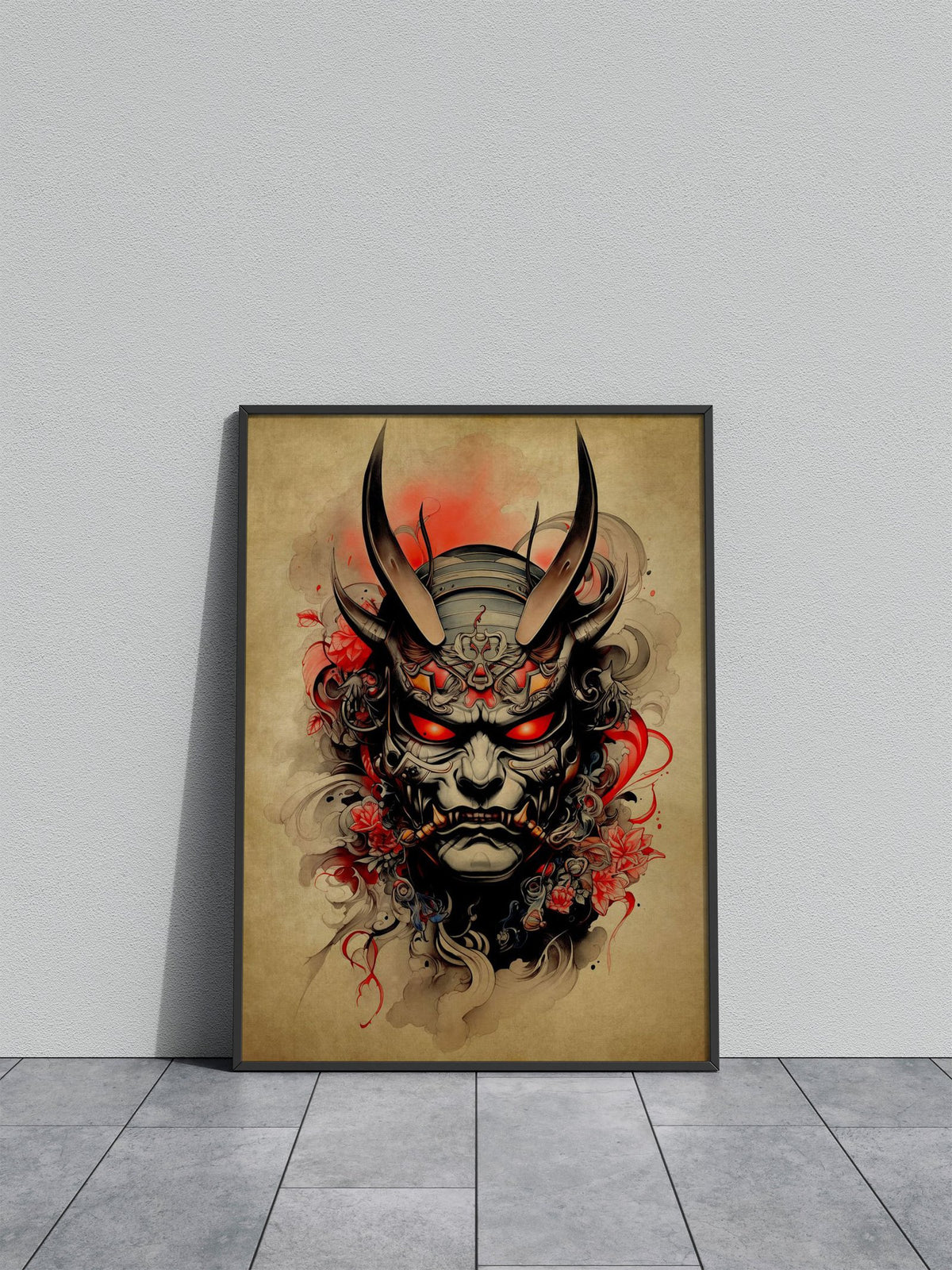 Oni Samurai No7 Asian Style Poster | Wall Art f or Home & Office | High-Quality Print - High-Quality Premium Wall Art Decor Sticker