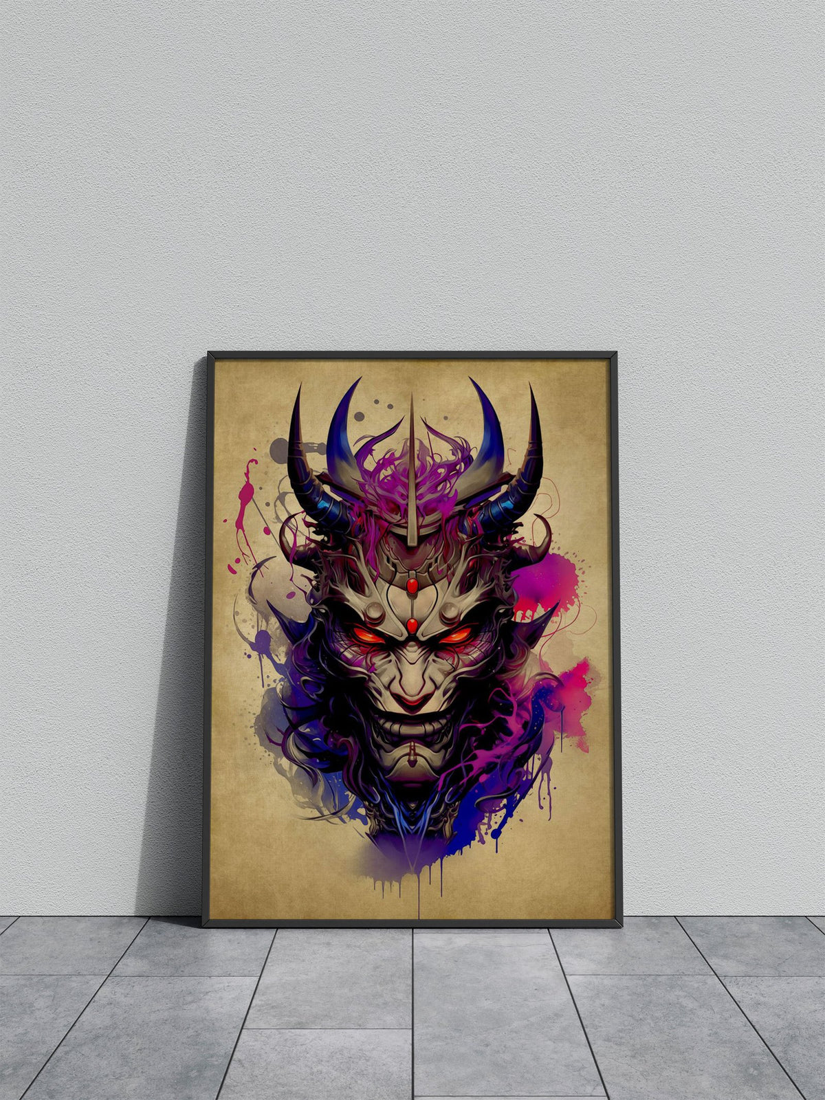 Oni Samurai No8 Asian Style Poster | Wall Art f or Home & Office | High-Quality Print - High-Quality Premium Wall Art Decor Sticker