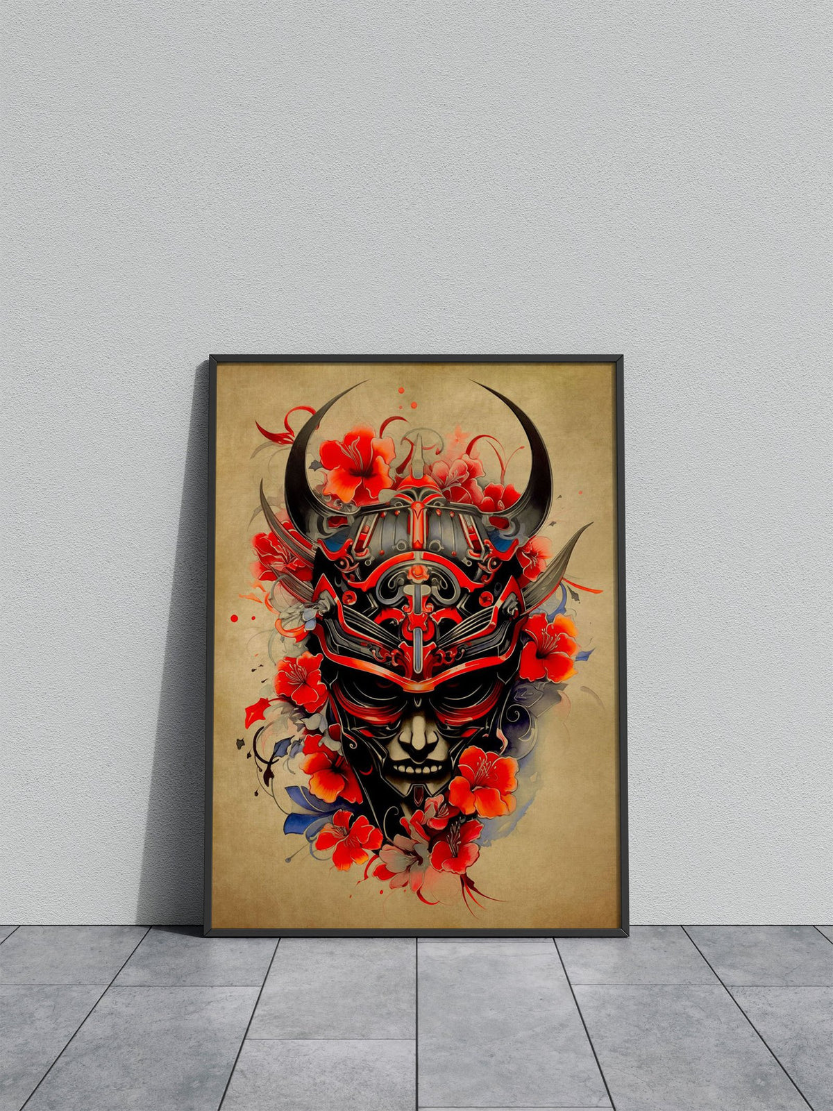 Oni Samurai No9 Asian Style Poster | Wall Art f or Home & Office | High-Quality Print - High-Quality Premium Wall Art Decor Sticker