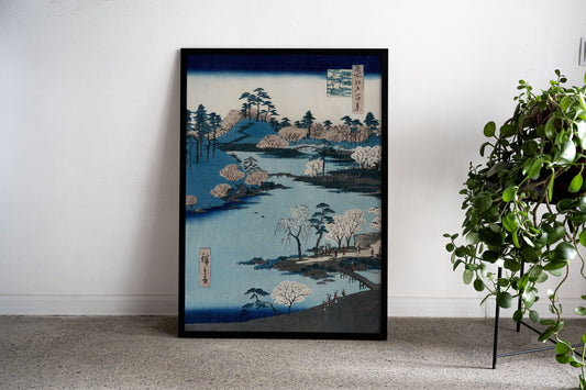 Open garden at Fukagawa Asian Style Poster | Wall Art for Home & Office | High-Quality Print - High-Quality Premium Wall Art Decor Sticker