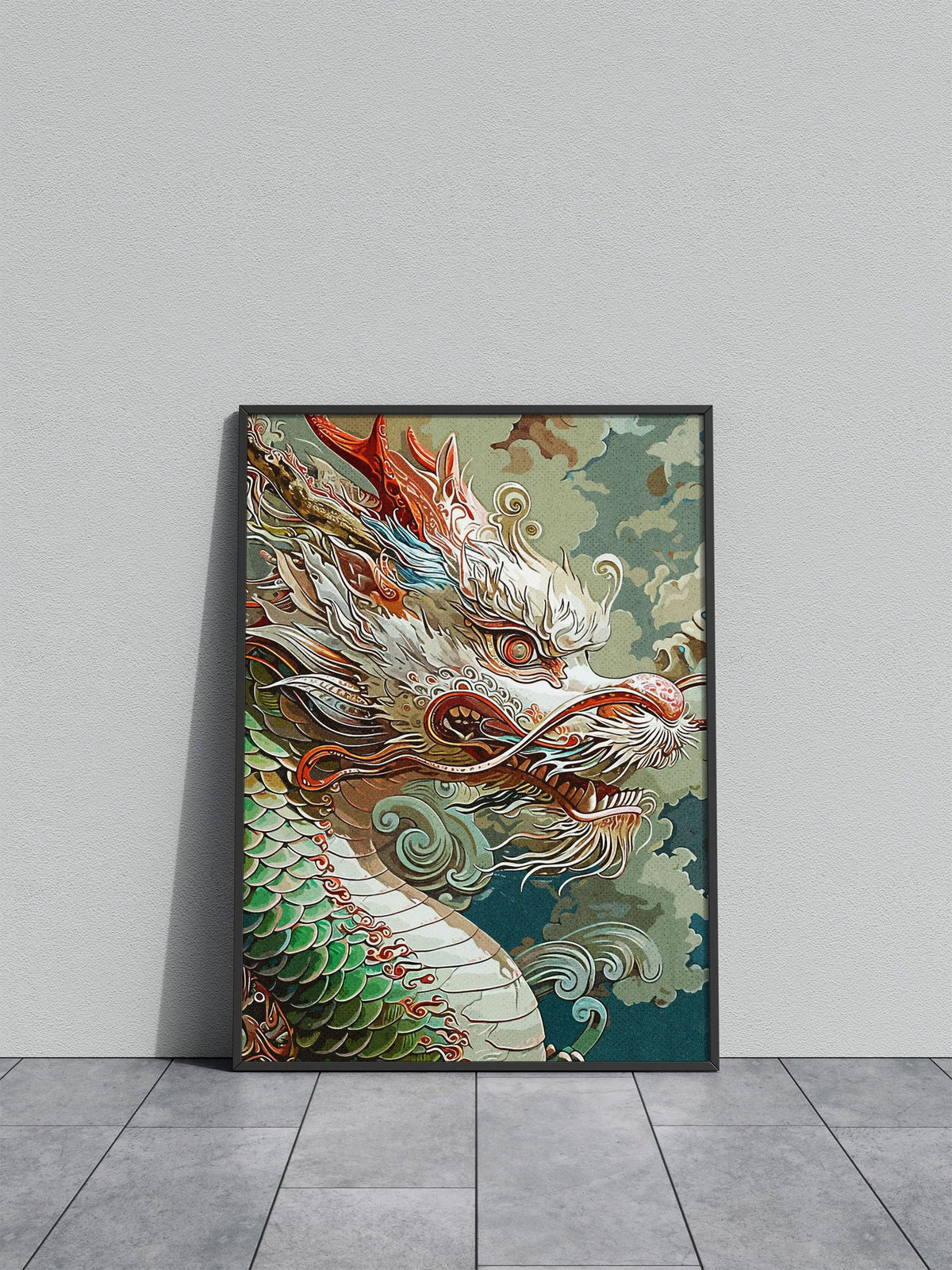 Painting Art Dragon Asian Style Poster | Wall A rt for Home & Office | High-Quality Print - High-Quality Premium Wall Art Decor Sticker
