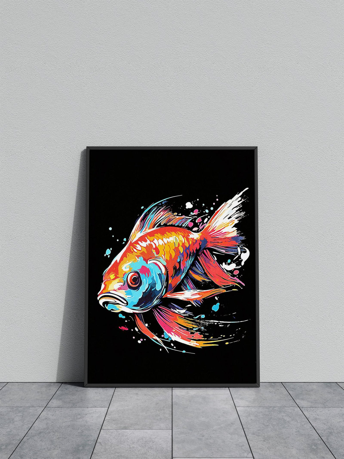 Painting Fish Asian Style Poster | Wall Art for H ome & Office | High-Quality Print - High-Quality Premium Wall Art Decor Sticker