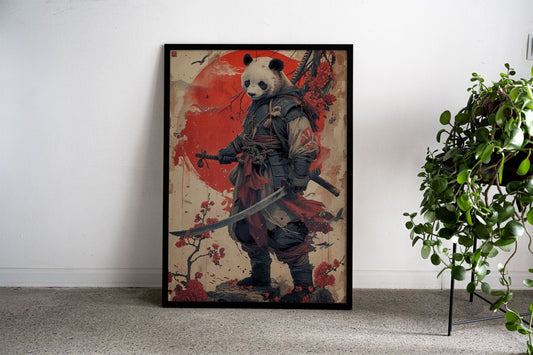 Panda Warrior Japan Asian Style Poster | Wall Art for Home & Office | High-Quality Print
