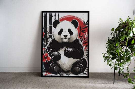 Pandas smile for you Asian Style Poster | Wall Art for Home & Office | High-Quality Print