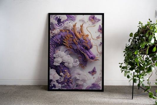 Paper Art majestic dragon Asian Style Poster | Wall Art for Home & Office | High-Quality Print