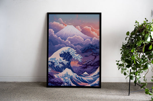 Pastel Fuji Mountain Asian Style Poster | Wall A rt for Home & Office | High-Quality Print