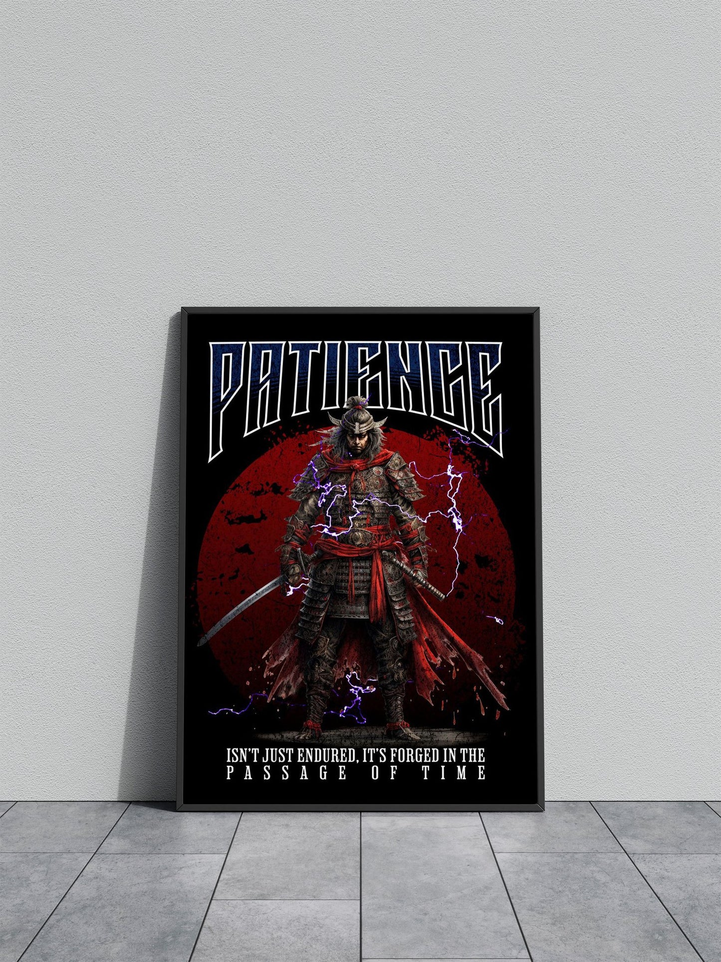 Patience Samurai Asian Style Poster | Wall Art for Home & Office | High-Quality Print
