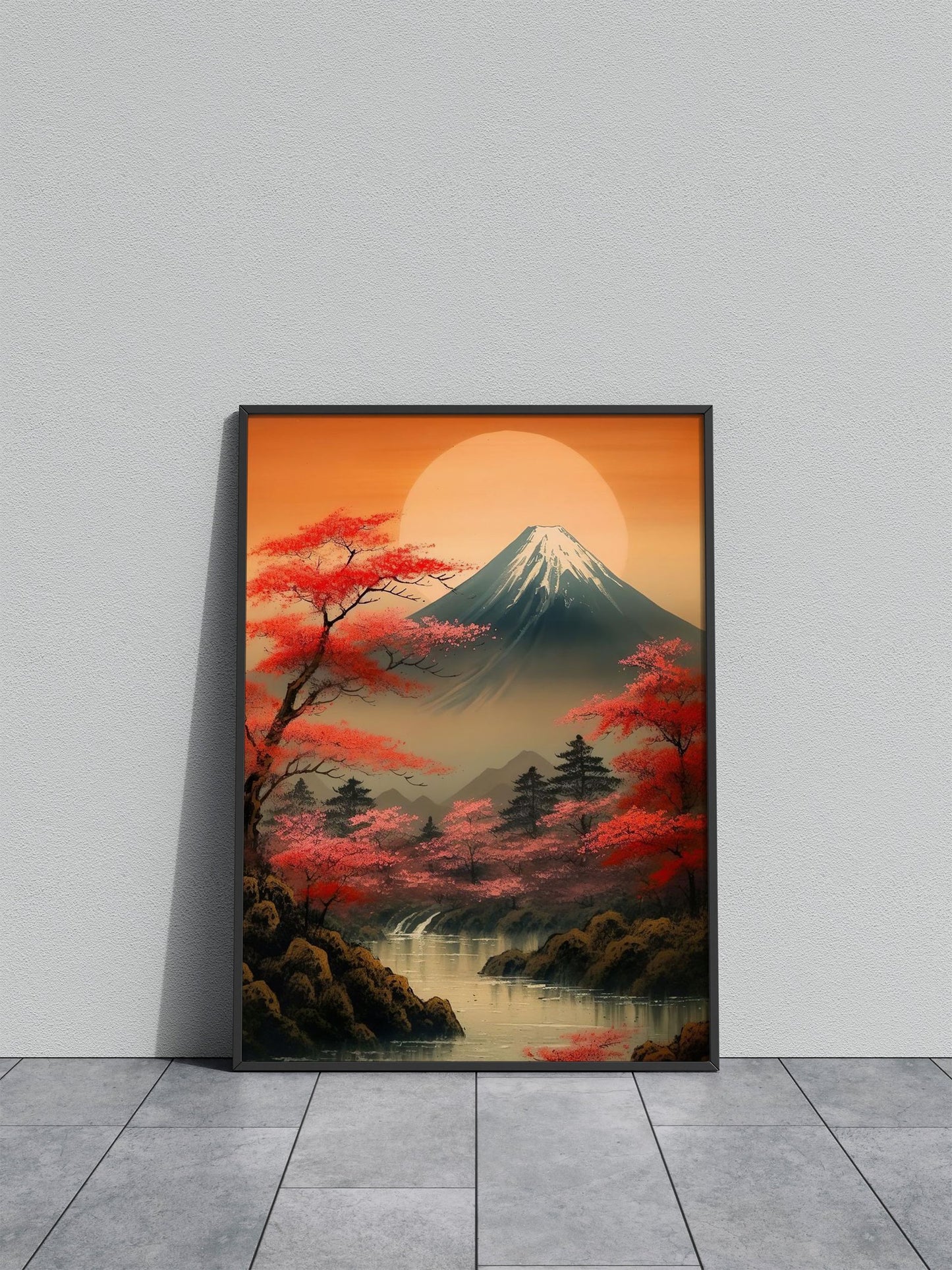 Peaceful Mount Fuji Asian Style Poster | Wall A rt for Home & Office | High-Quality Print