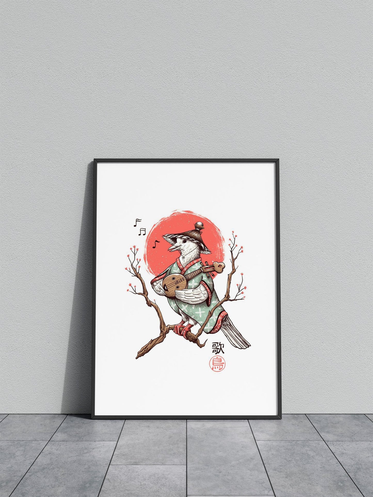 Pigeon Asian Style Poster | Wall Art for Home & Office | High-Quality Print