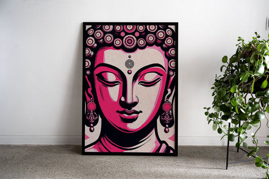 Pink Buddha Asian Style Poster | Wall Art for H ome & Office | High-Quality Print
