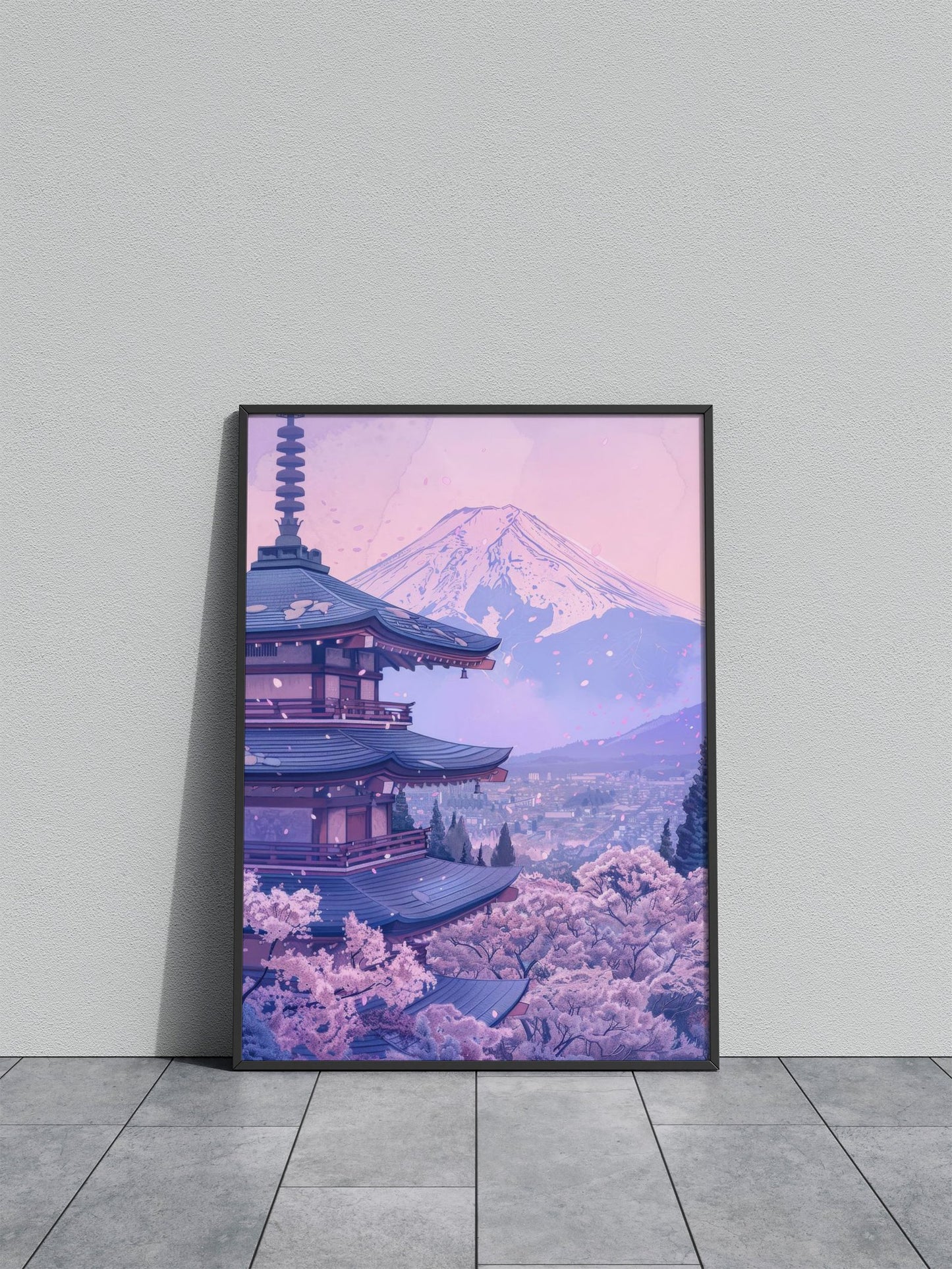 Pink Japan Painting Asian Style Poster | Wall A rt for Home & Office | High-Quality Print